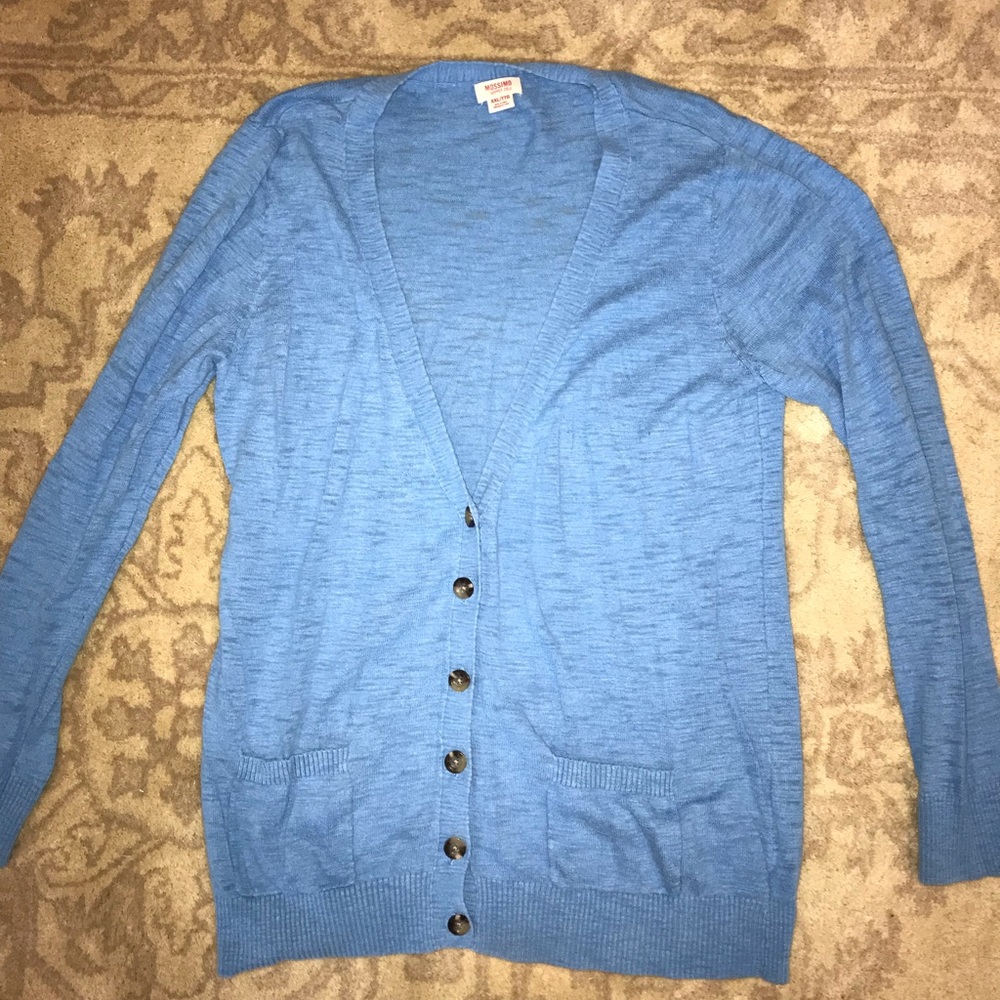 Blue Button Down Light Weight Cardigan